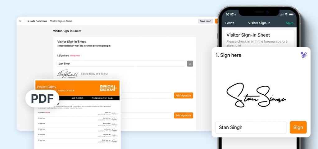 multiple signature feature in Raken checklists.
