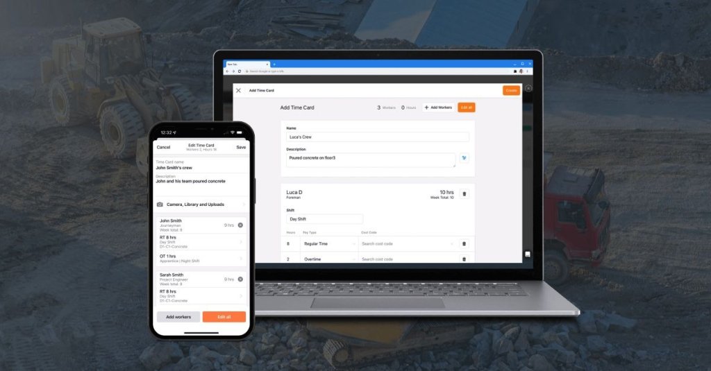 custom pay types on Raken web and mobile app.