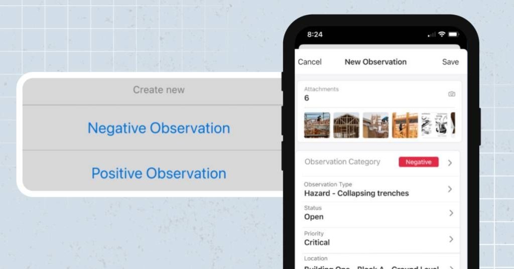 observations shown on mobile phone.