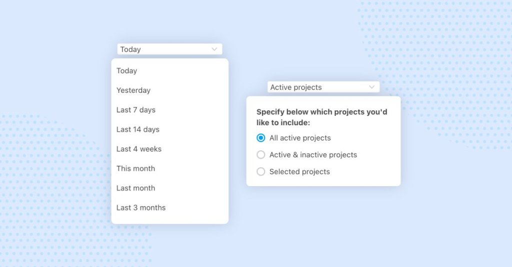 Raken insights dashboard filters.