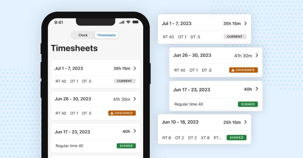 Raken construction timesheets.